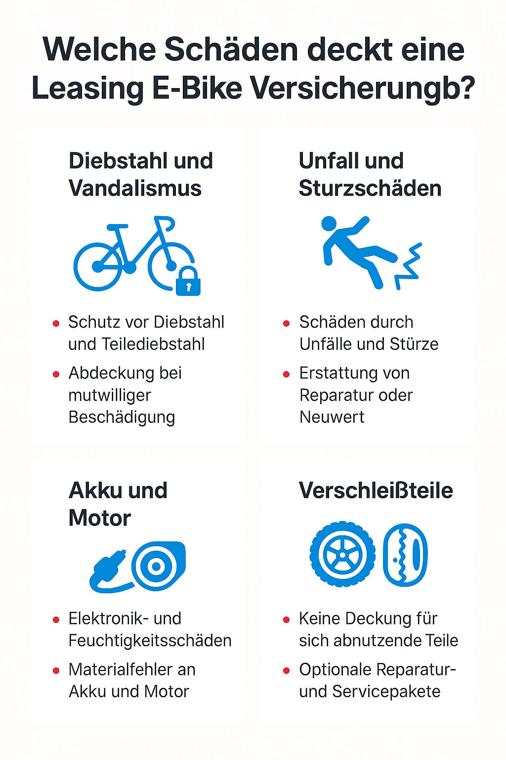 Welche Schäden deckt eine Leasing E-Bike Versicherung ab